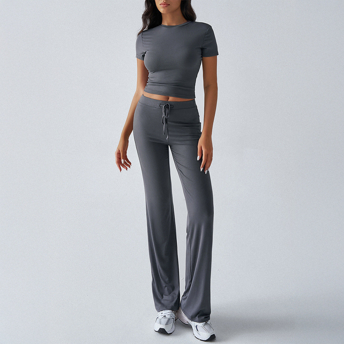 Elegant Solid Color Casual Set for Women