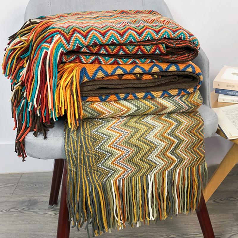 Bohemia Sofa Blanket Cover Blanket Summer Knitted Blanket Air Conditioning Blanket