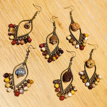Vintage Chinese Style Tassel Beaded Earrings