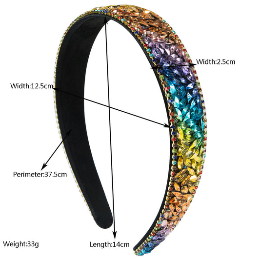 Trendy Baroque Colorful Rhinestone Headband for Women