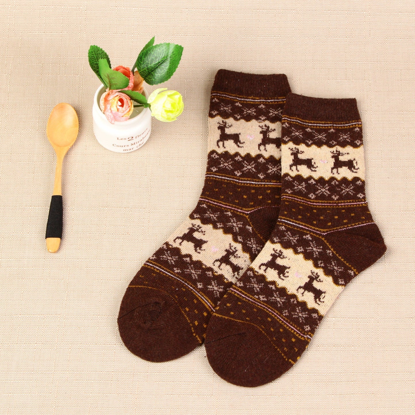 Rufia - Christmas Reindeer Pattern Warm Socks