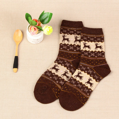 Rufia - Christmas Reindeer Pattern Warm Socks