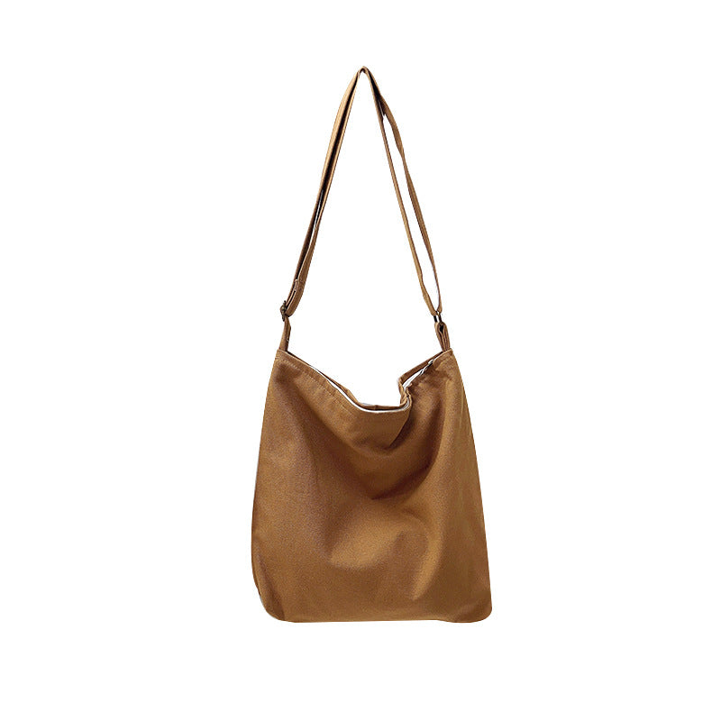 Canvas Crossbody Bag Simple Versatile Large Capacity Adjustable Shoulder Bag