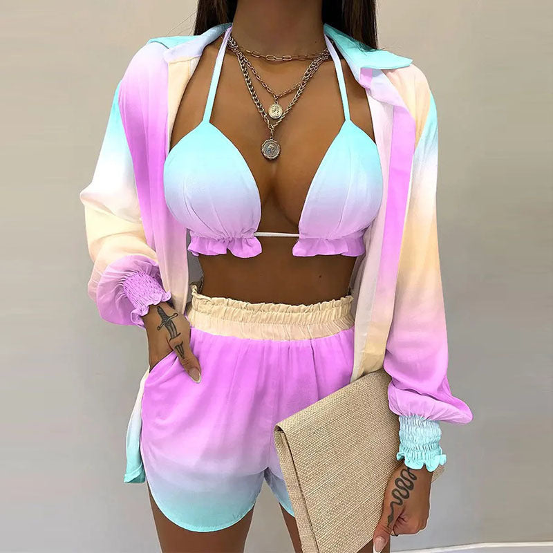 Women's Stylish Floral Print Tank Top and Shorts Set