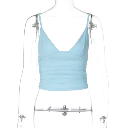 Trendy Casual V-Neck Crop Top