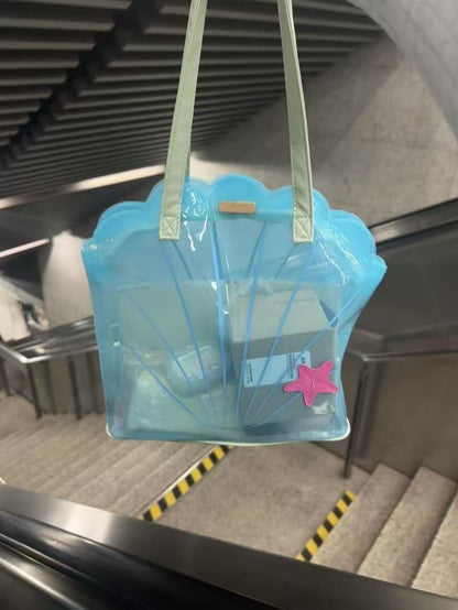 Transparent Shell Shoulder Bag Stylish PVC Tote for Everyday Use