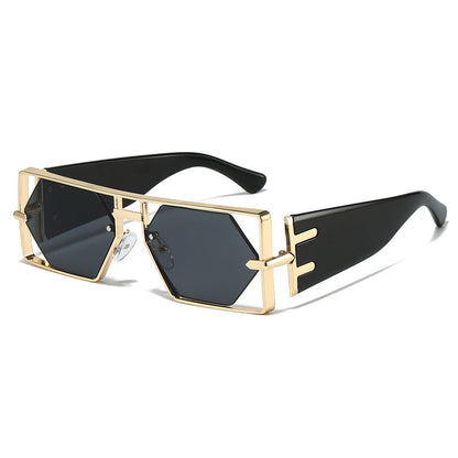 Trendy Hollowed Out Square Sunglasses Stylish Hip Hop Accessories