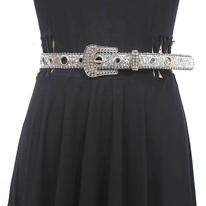 Vintage Rhinestone Shiny Punk Belt