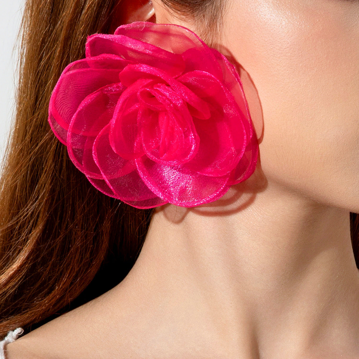 Stylish Irregular Floral Denim Flower Earrings