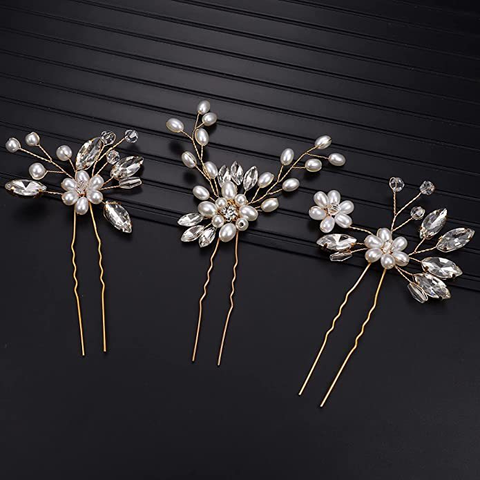 Crystal Hair Pins Set Irregular Design Metal Hair Accessories