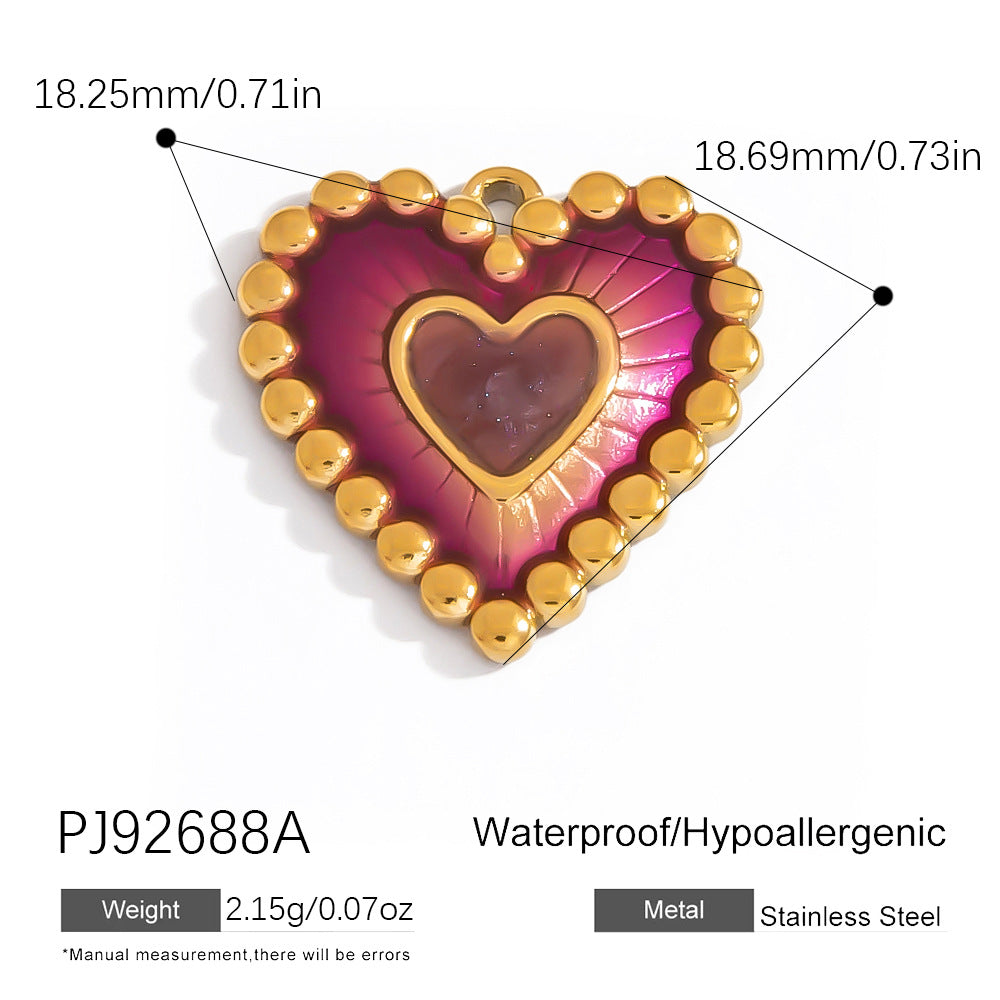 Heart Flower Pendant Accessories 18K Gold Plated Stainless Steel Jewelry