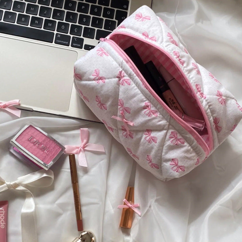 Sweet Butterfly Print Puffer Make Up Bag