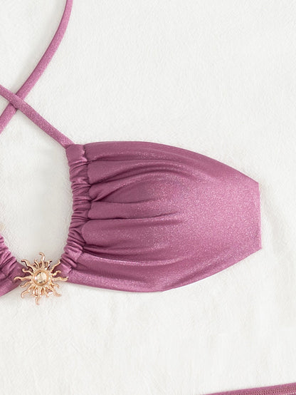 String Halter Bikini Bottom with Cover