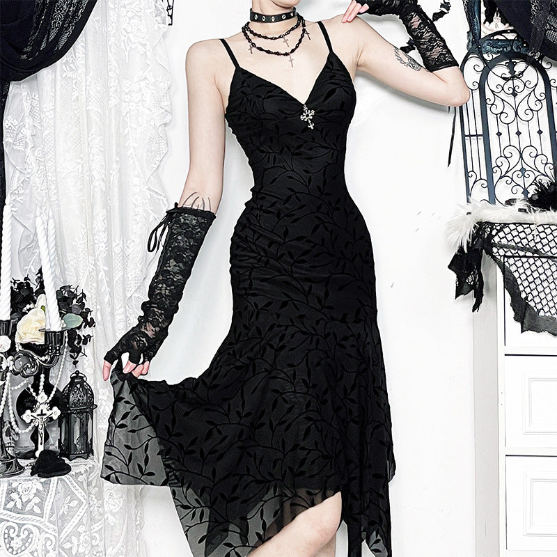 Black Velvet Bodycon Cami Dress Sexy Urban Style