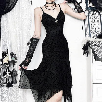 Black Velvet Bodycon Cami Dress Sexy Urban Style