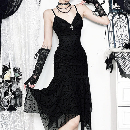 Black Velvet Bodycon Cami Dress Sexy Urban Style