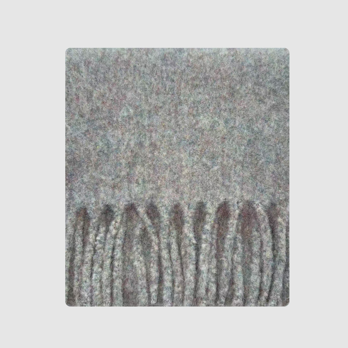 Chunky Knit Wool Blend Scarf with Fringe - Soft Casual Style
