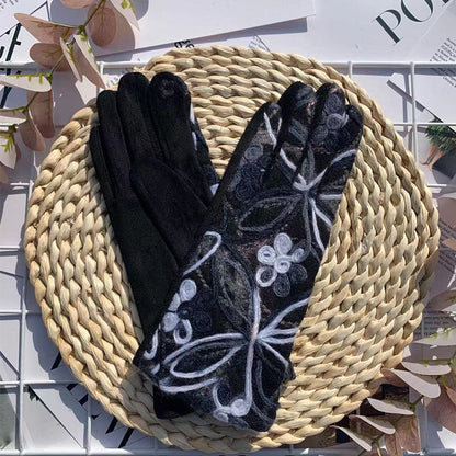 Gloving - Boho Embroidered Warm Outdoor Gloves