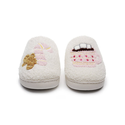 Cute Thicken Fleece Non-Slip Indoor Slippers
