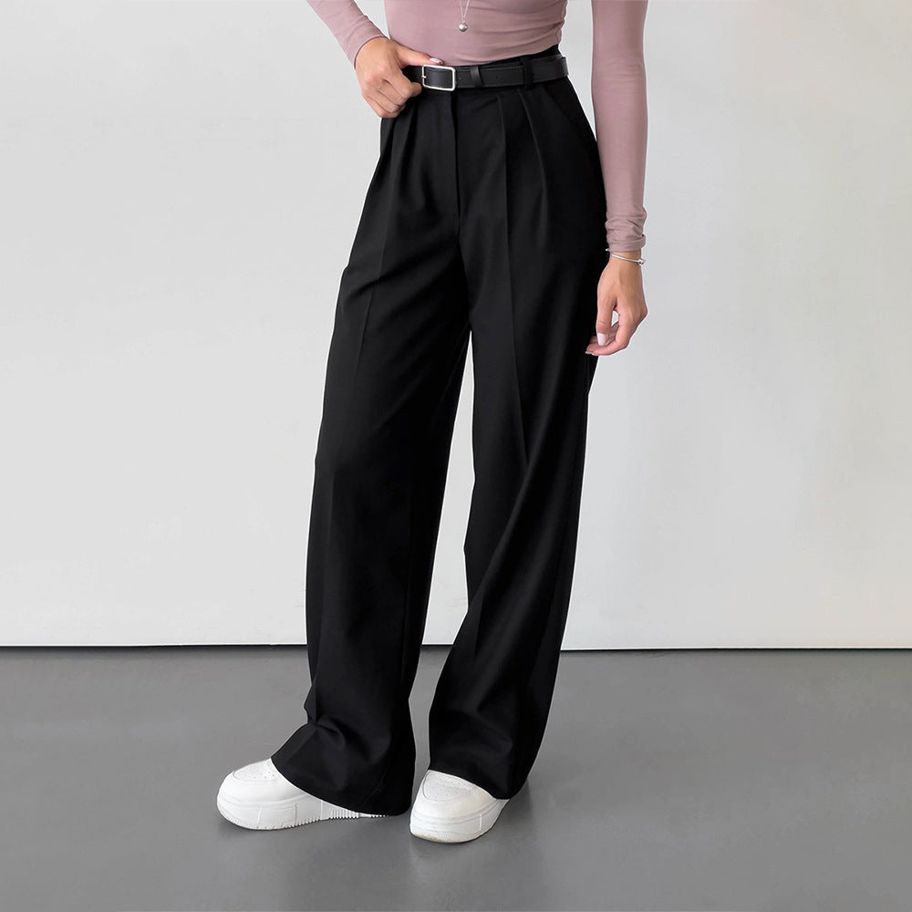 Women's High Waist Wide Leg Trousers Stylish Casual Suit Pants