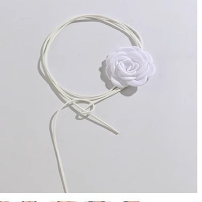 Handmade Rose Flower Necklace Creative Long Choker