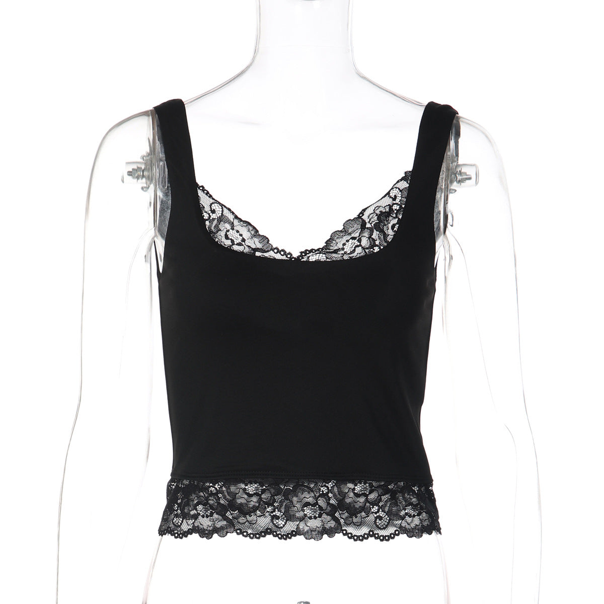 Trendy Sexy Lace-Trimmed Crop Top for Stylish Women