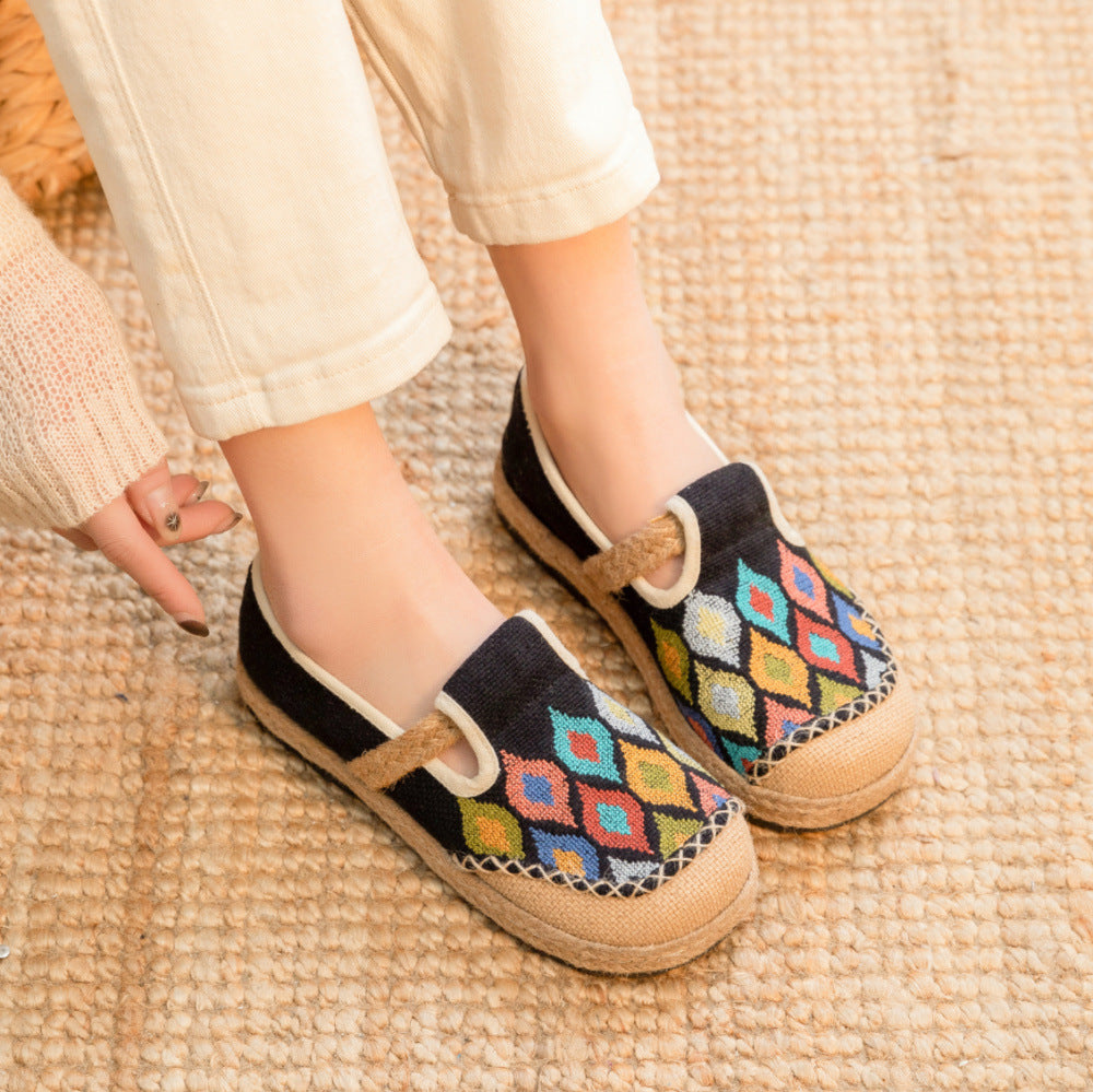 Cross Stitch Colorful Peacock Pattern/Different Footwear Spring Linen Shoes