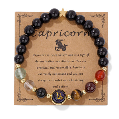 Vintage 12 Constellations Stone Beaded Bracelets