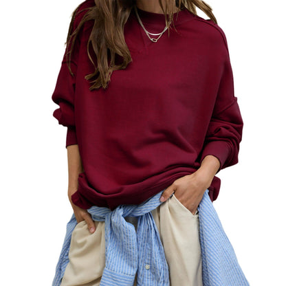 Casual Pullover Sweatshirt for Women - Loose Fit - Street Style