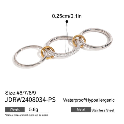 Pearl Zircon Layered Single Ring