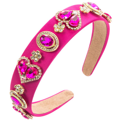 Baroque Glass Heart Headband Trendy Elegant Hair Accessory