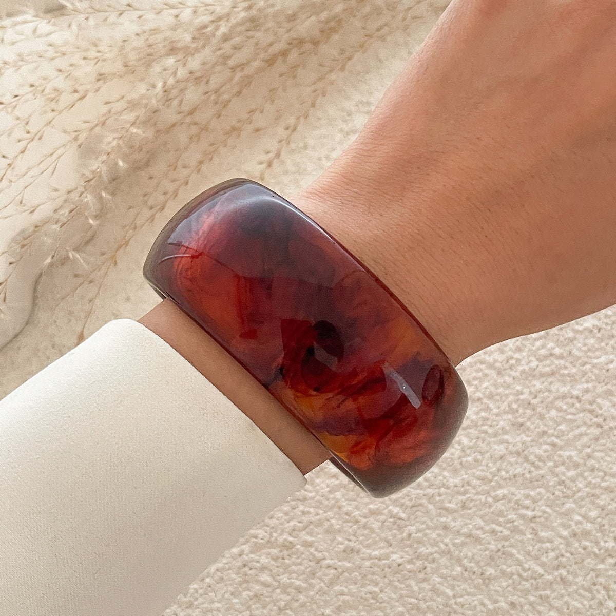 Trendy Semi-Transparent Acrylic Bangle Bracelets