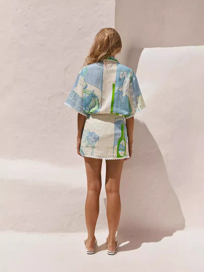 Chic Floral Print Two-Piece Dress Set for Women