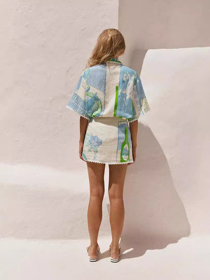 Chic Floral Print Two-Piece Dress Set for Women