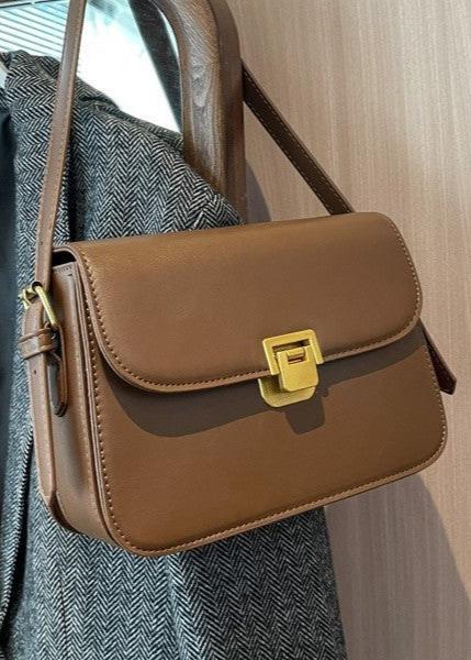 Compact PU Leather Crossbody Bag With Buckle