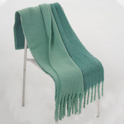 Solid Color Splicing Mohair Soft Scarve