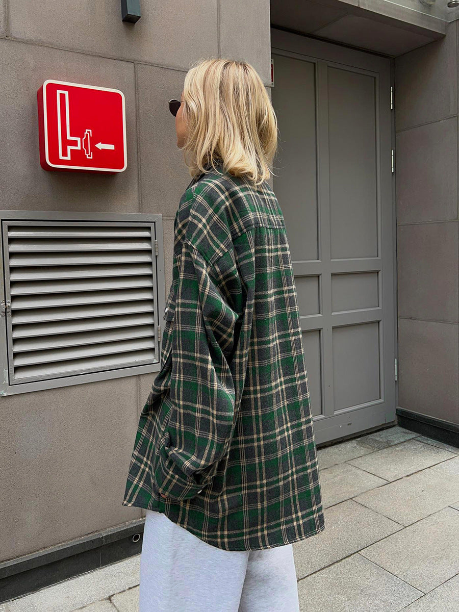 Plaid Long Sleeve Shirt With Pockets