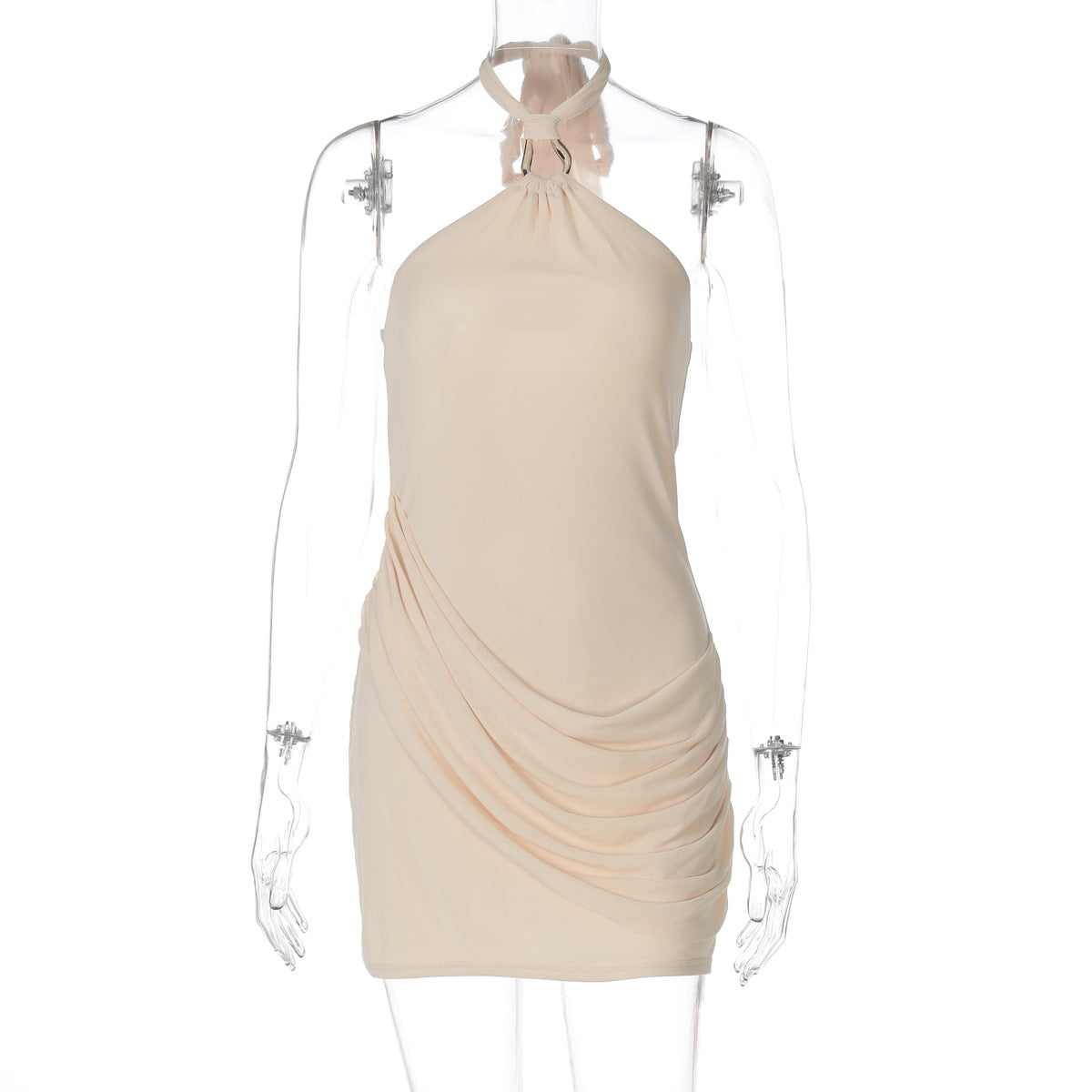 Sexy Halter Neck Bodycon Dress in Solid Color