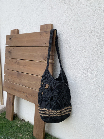 Summer Shoulder Tote Bag Beach Vacation Retro Woven Bag