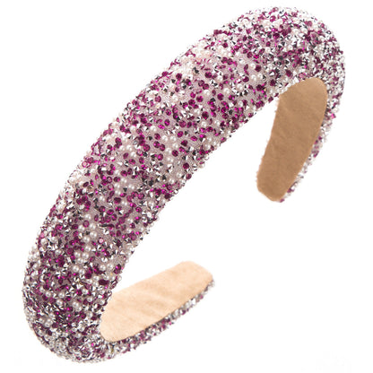 Trendy Pearl Hairband With Rhinestones for Women