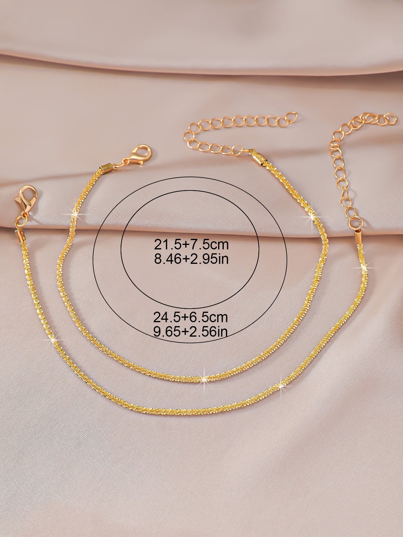 Simple Glitter Double Anklet