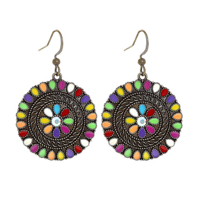 Colorful Geometric Drop Oil Dangle Earrings for Women