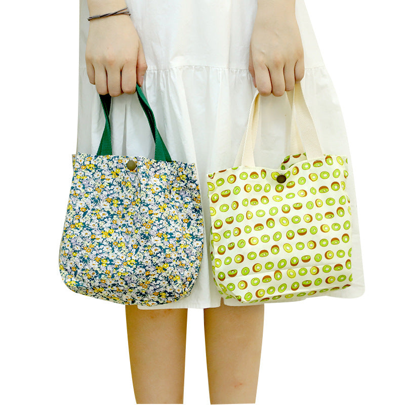 Cotton Mini Tote Bag Lightweight Summer Floral Handbag