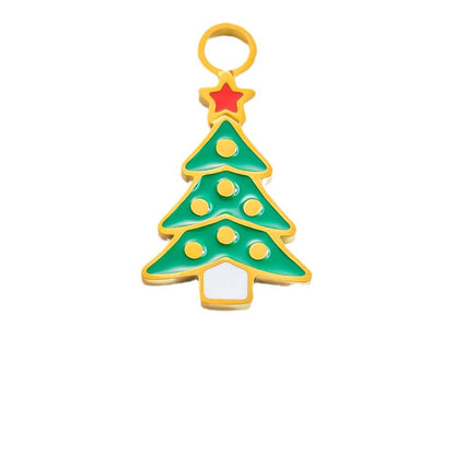 DIY Christmas-Themed 18K Gold-Plated Stainless Steel Pendant Accessories