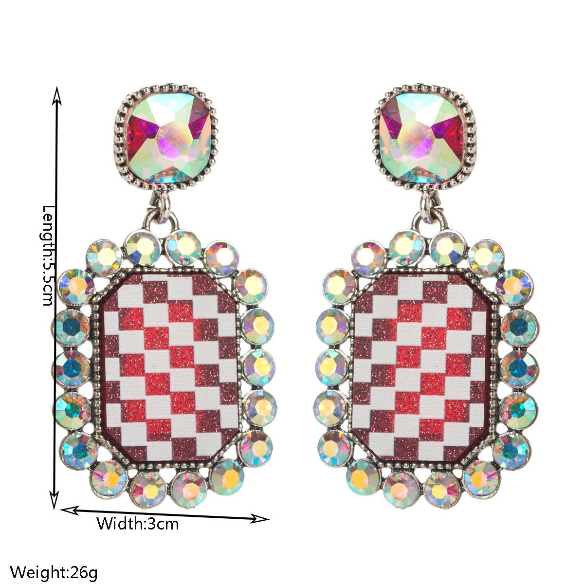 Trendy Geometric Earrings With Rhinestones in Alloy