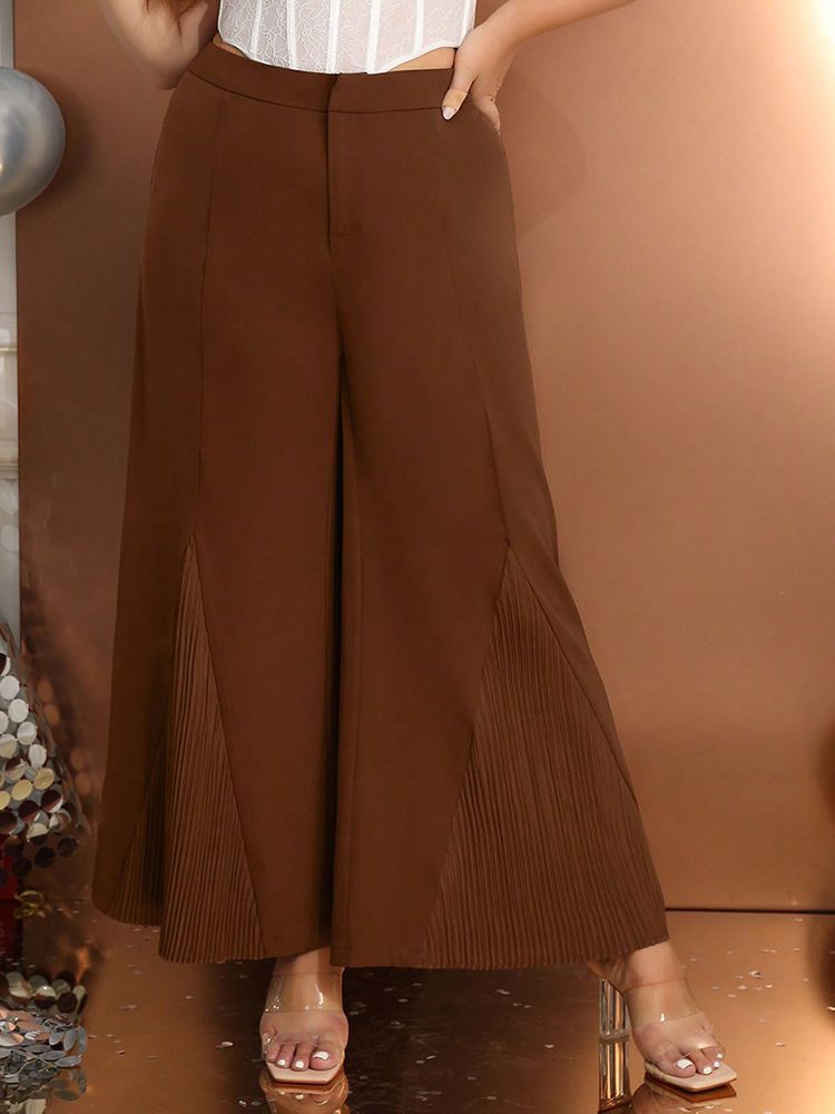 High-Waisted Wide Leg Trousers Casual Street Style