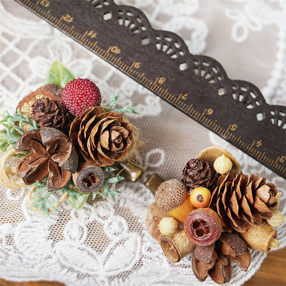 Forest-Themed Autumn Leaves Pinecone Hair Clip