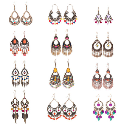 Fashion Tassel Bead Earrings for Women Stylish Vintage Jewelry