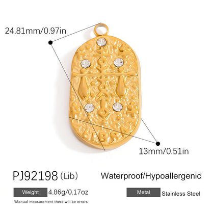 Stainless Steel Zodiac Sign Pendants Elegant DIY Jewelry Accessories