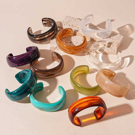 Vintage Tie-Dye Open Acrylic Bracelets